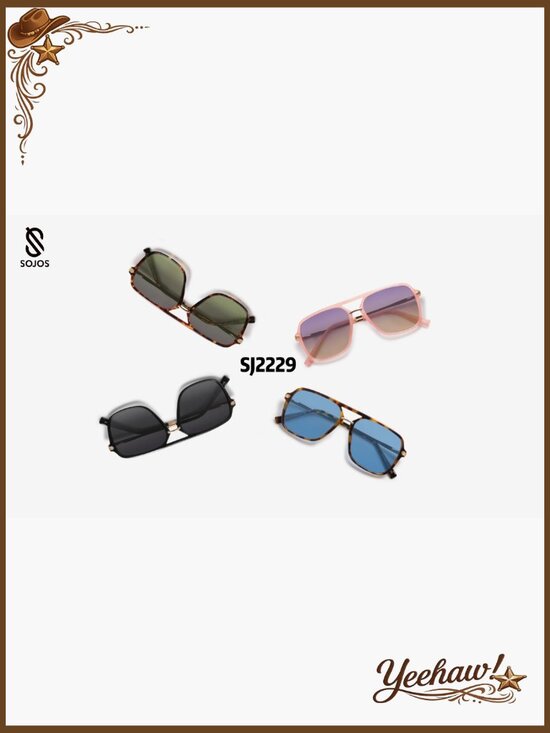 Square Retro Aviator Sunglasses, Polarized UV400 Protection Unisex main image 5